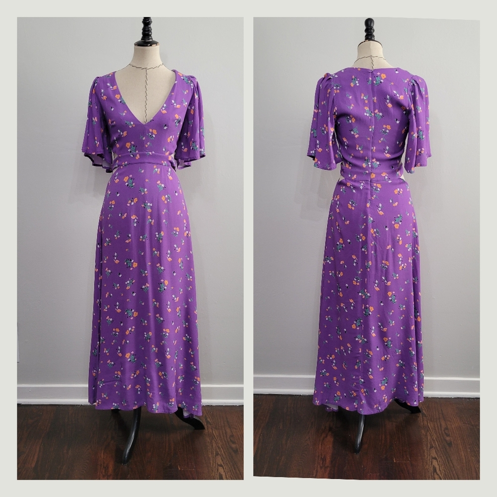 AFRM Purple Floral Maxi Dress